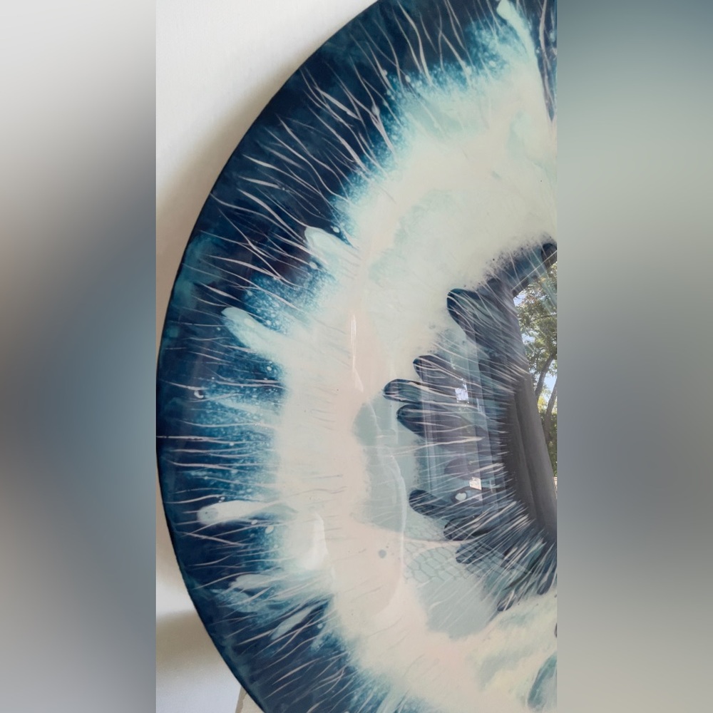 Acrylic & Epoxy Resin Eye Artwork on Wood – 19.5” Abstract Iris Wall Art - Picture 6 of 9